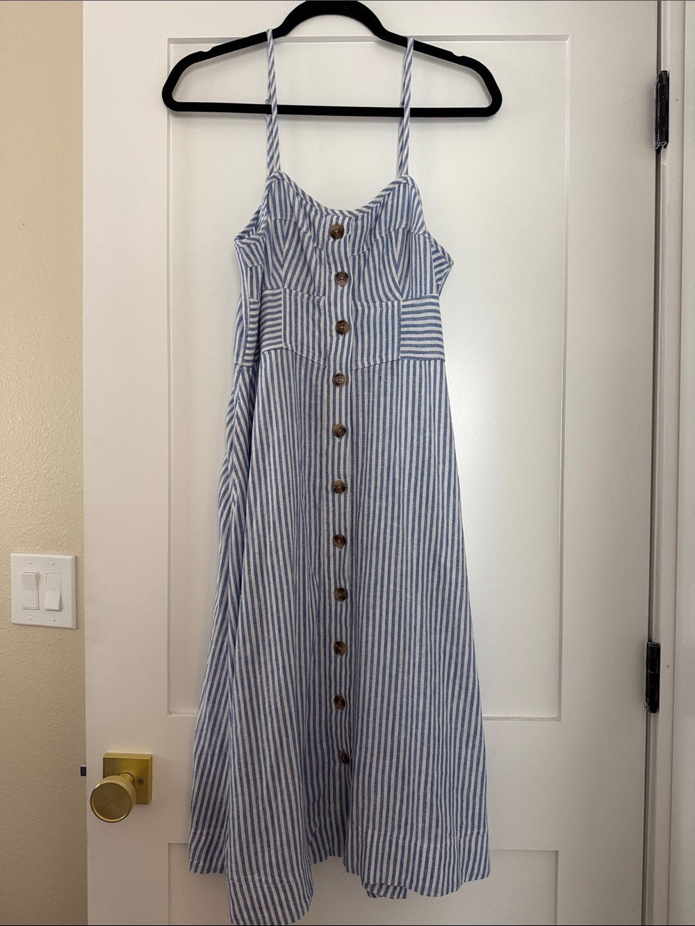 Universal Thread Blue and White Striped Midi Sundress